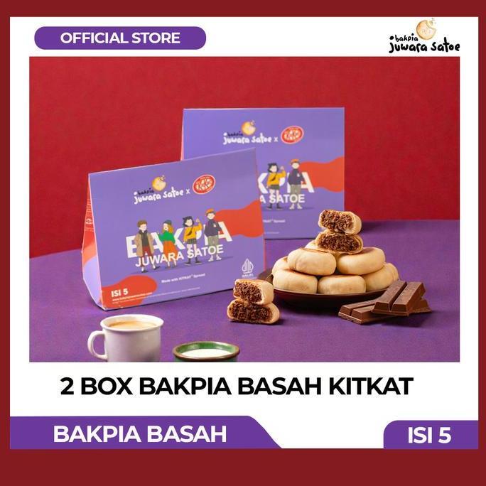 JUWARA SATOE [ 2 BOX ] PAKET BAKPIA BASAH KITKAT - OLEH-OLEH KHAS JOGJA