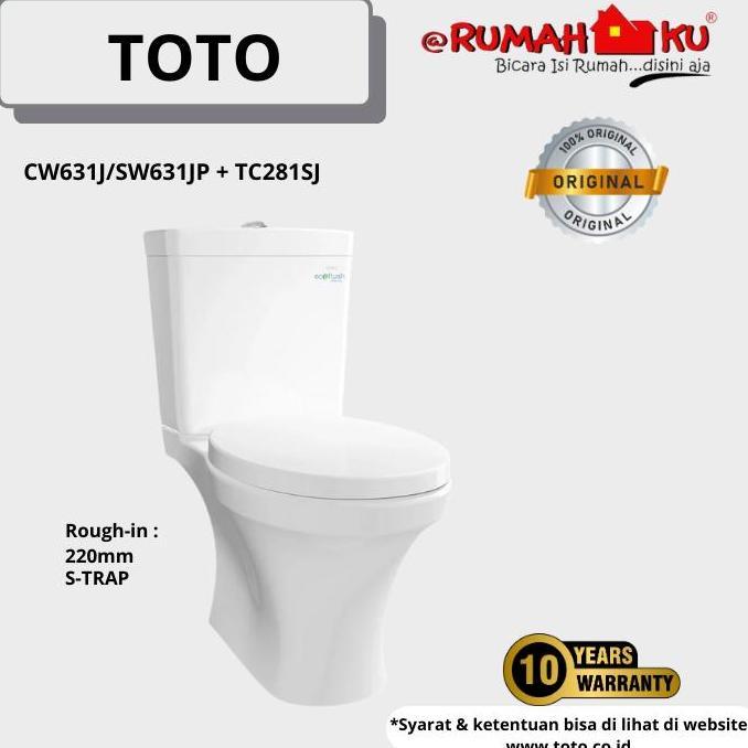 TERLARIS KLOSET DUDUK TOTO CW631J/SW631JP COMPLATE SET
