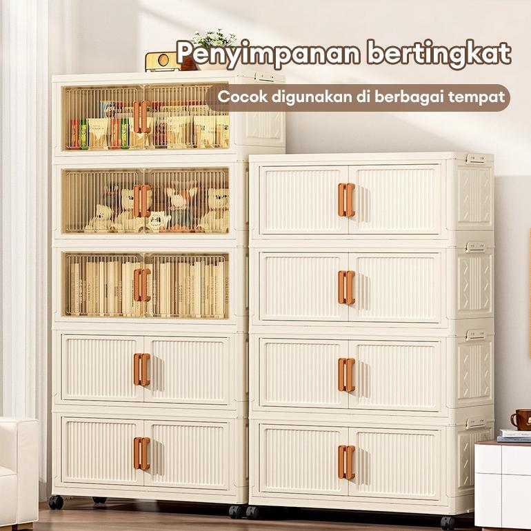 NEW ARRIVAL Jbos Lemari Lipat  Lemari pakaian plastik Rak Kabinet Susun Lipat Lemari Serbaguna ada R