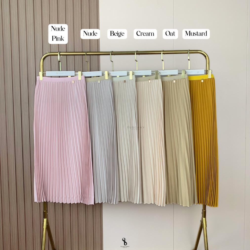 ORIGINAL Tuscany Official Tuscany Signature Pleated Skirt Rok Plisket Pleats Full Karet Rok Wanita 2