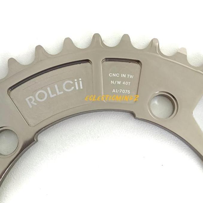 rollcii chainring narrow wide 40T BCD 110mm 5 bolt polish silver
