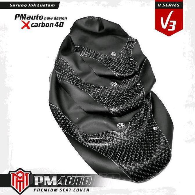 NEW SARUNG JOK KULIT JOK MOTOR CARBON 4D PMAUTO BEAT VARIO MIO SCOOPY NMAX PCX AEROX MIO M3 MOTORCYC