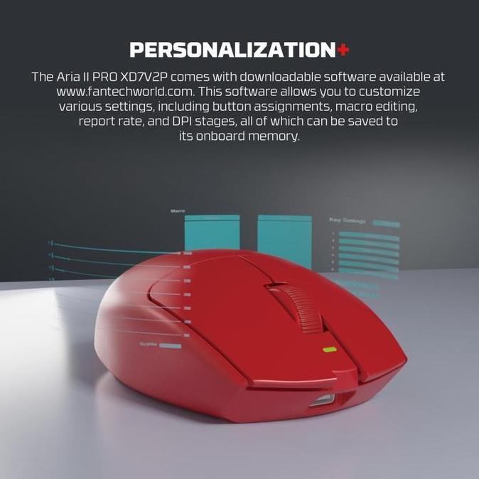 TERBARU - Fantech Aria 2 / II 8K XD7V2P Pro / Aria E Lightweight Gaming Mouse Aria2 AriaII XD7 V2P W