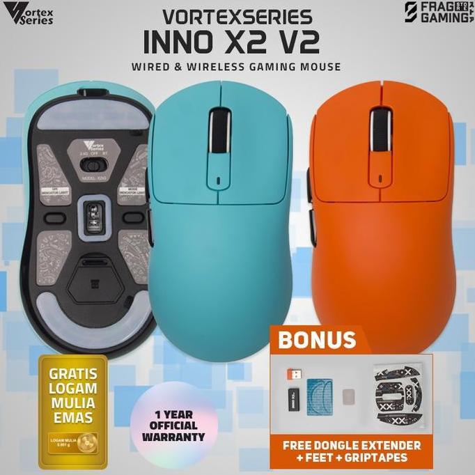 TERBARU - Vortexseries Vortex INNO X2 Super Light Wireless Gaming Mouse