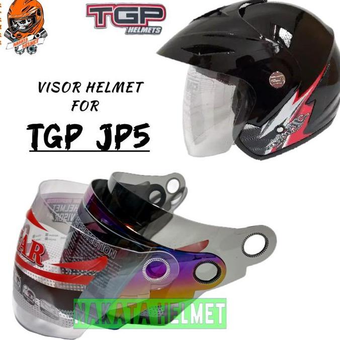 Kaca helm TGP JP5 visor helmet tgp single visor hitam pelangi bening