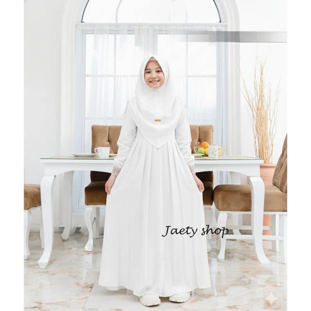 LIMITED Gamis Anak Mawwadah Syar'i Set Khimar Cringkle Airflow Premium - Fashion Muslim Anak Perempu