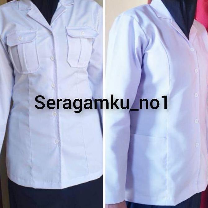Termurah / Hot Sale Baju Seragam Pdh Putih Dinas Pns Wanita Blazer Pdh Putih Wanita