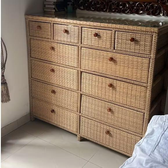 Lemari Laci Rotan Sintetis 12 Drawer