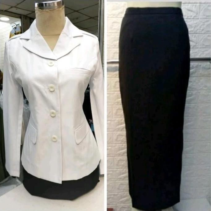 Termurah / Hot Sale Seragam Lichandra Seragam Putih Hitam Wanita Baju Dinas Pdh Putih Hitam Seragam 