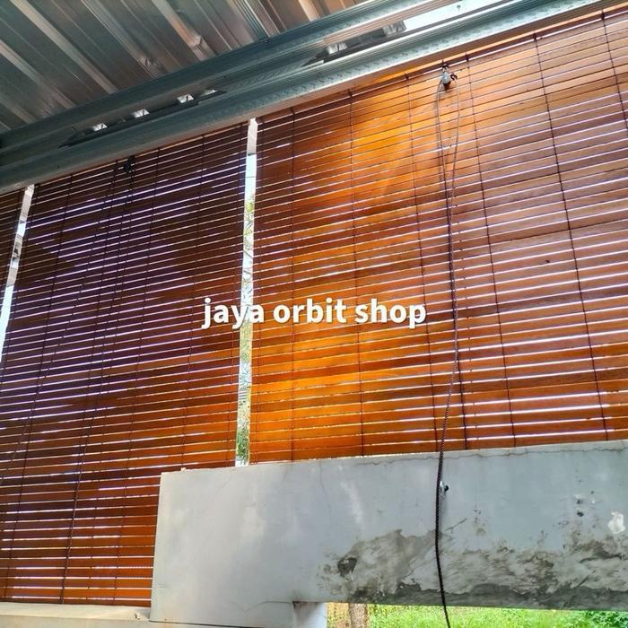 tirai kayu outdoor L 1,5m x T 2m / tirai kayu gulung / krey kayu outdoor / tirai teras rumah / krei 