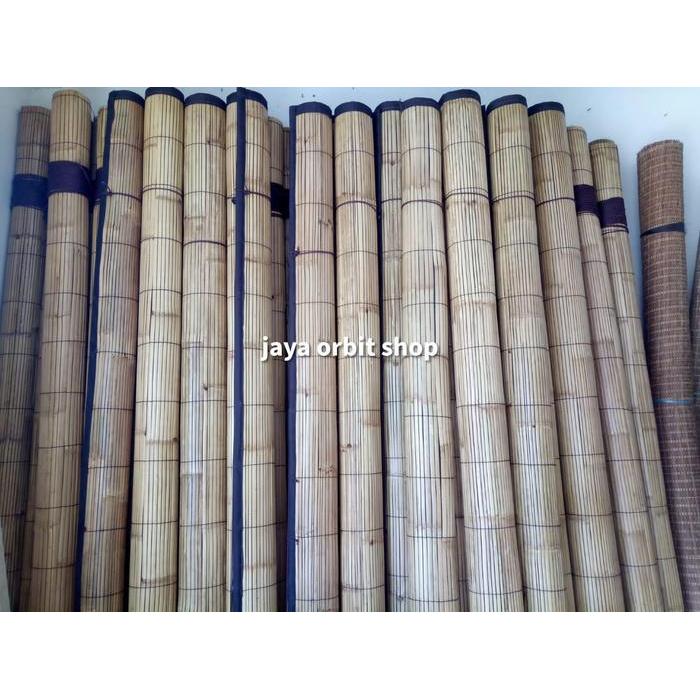 tirai bambu waterproof L 3m xT 2m / tirai bambu anti air / tirai bambu lapisan kain / krey bambu wat