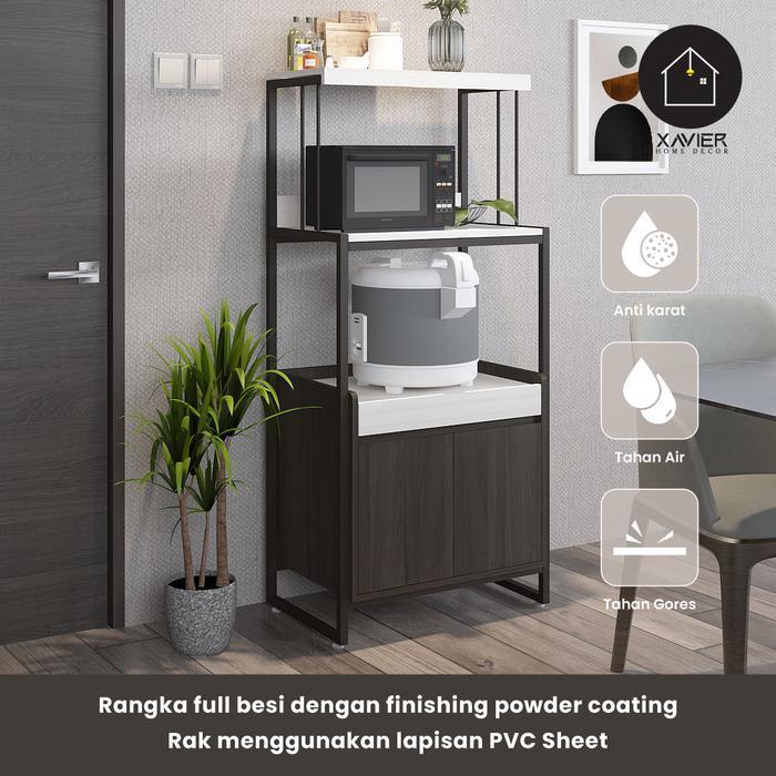 Rak Dapur Serbaguna CHARLIE Rak Penyimpanan Microwave & Lemari Xavier Home Decor