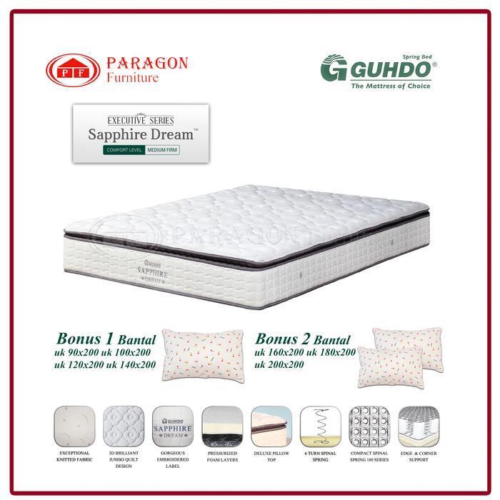 Guhdo Spring bed Kasur Sapphire Dream Pillow Top 90 100 120 140 160 180 200x200 T 27 cm - Guhdo Spri
