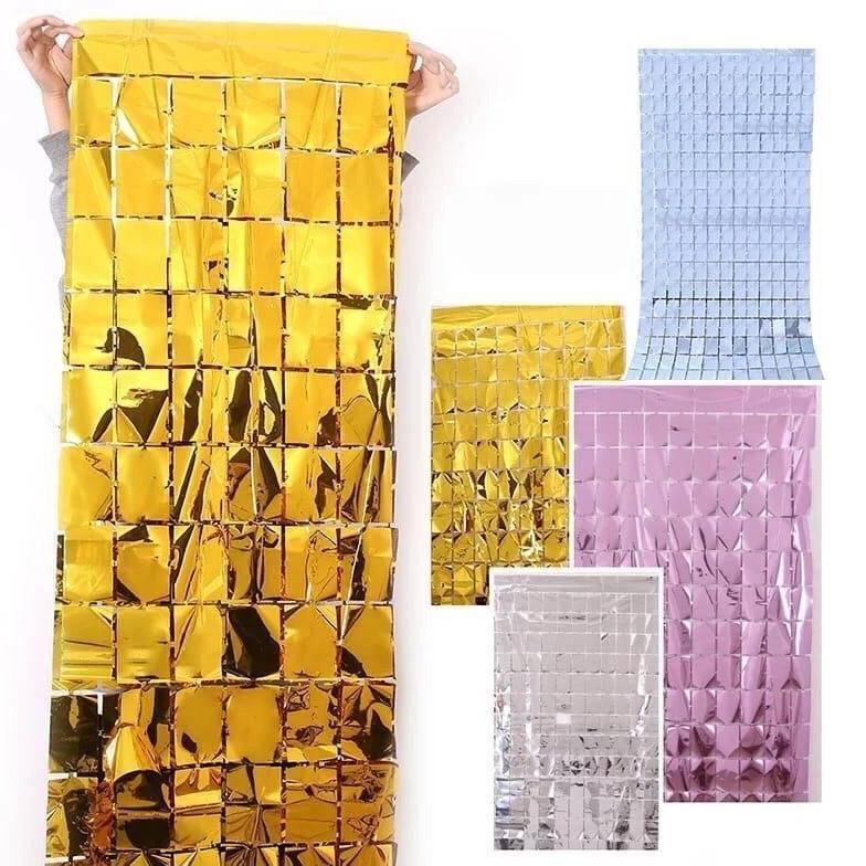 Diskon Tirai Dekorasi Background Tirai Ulang Tahun Kotak