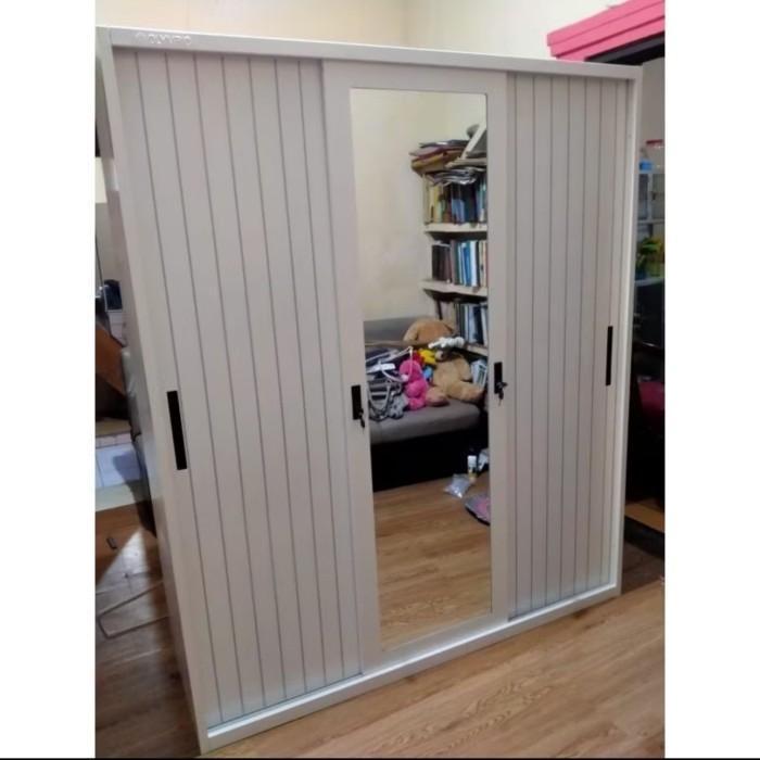 Lemari besi 3 pintu sliding jumbo Olympic