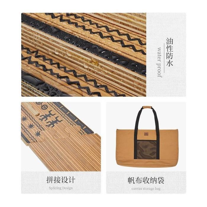 MEJA KURSI LIPAT KAYU PORTABLE CAMPING OUTDOOR NATUREHIKE NH21JU004