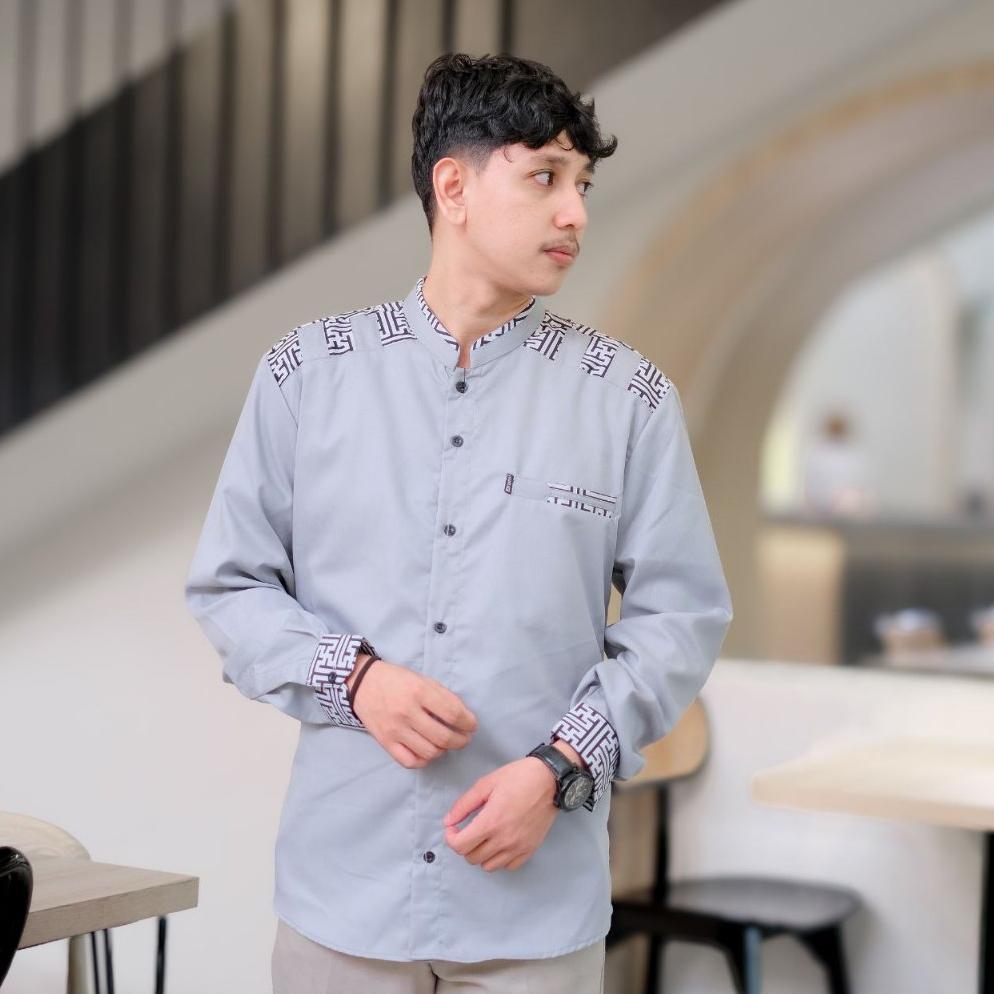 PREMIUM BAJU KOKO PRIA LENGAN PANJANG WARNA PUTIH BAJU KOKO EL RUMI TERBARU KOKO KOMBINASI BATIK