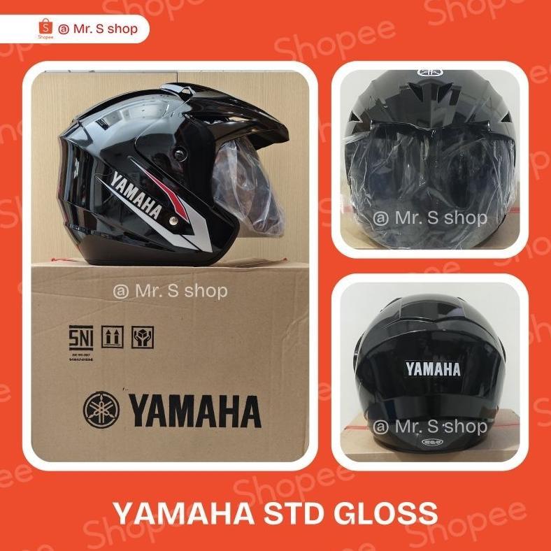 Tahan Lama  Helm Yamaha Original Sni Hitam Kilap L-Xl