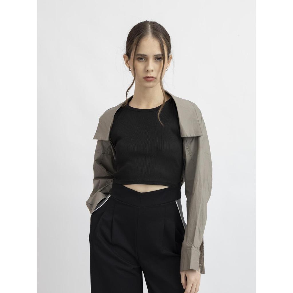 Melvee - Channing Vest - Espoir Collection - Atasan Crop Vest Katun Army Wanita Kekinian Melvee