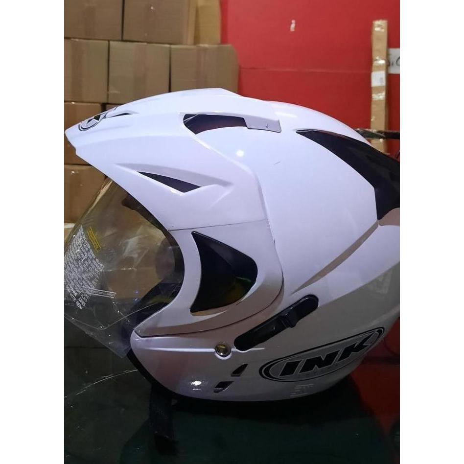Helm INK TERBARU Dobel Visor type T1 PUTIH