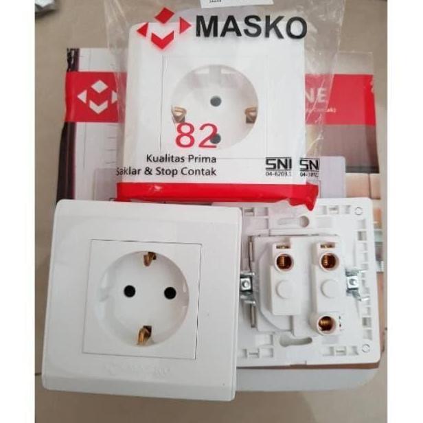 MASKO TUNE STOP KONTAK T-1550 / Colokan Minimalis Tanam SNI