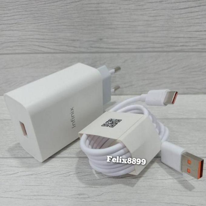 Charger infinix Original 33W Type C Fast Charging Infinix Note 8 -