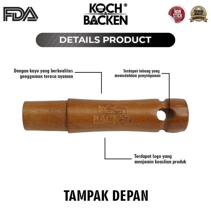 KOCH&BACKEN Gagang Kayu Wajan Penggorengan