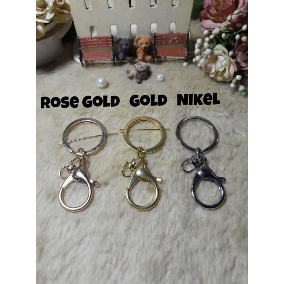 Bahan Ring Gantungan Kunci + Kokot Udang/ Ring 8 (Gold)