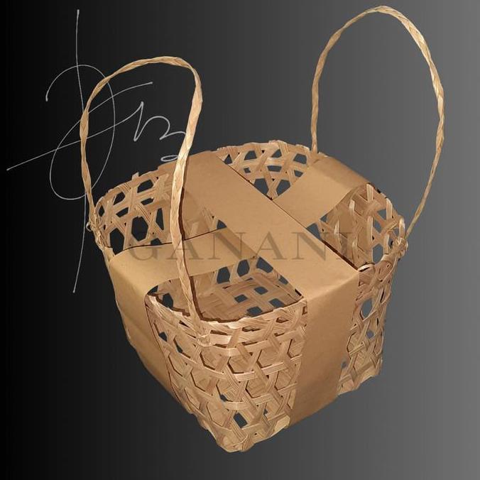 Anyaman Bambu Tas Souvenir Tas Parcel Tas Hidangan 21x21x8