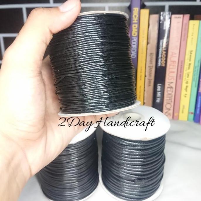 1 meter Tali Kulit Korea - Tali kulit korea hitam 1,5mm/2mm/3mm