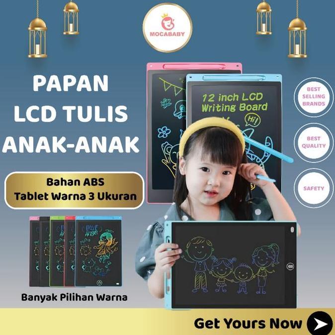 12 inci Warna-Warni Papan Tulis LCD Drawing Tablet Untuk Belajar Menggambar dan Menulis Anak LCD Dra