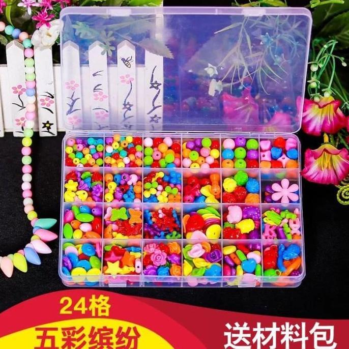 Mainan Meronce Manik Anak DIY Edukasi Ronce Gelang Kalung Kreatifitas