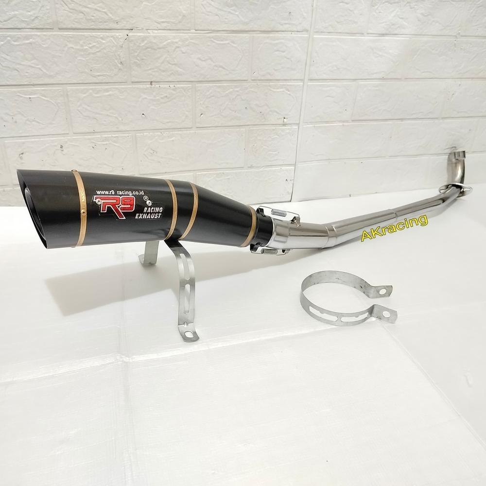 Tahan Lama Knalpot Racing R9 H2 Hitam Untuk Motor Jupiter Z. Supra X 125. Karisma. Supra Fit. Vega R