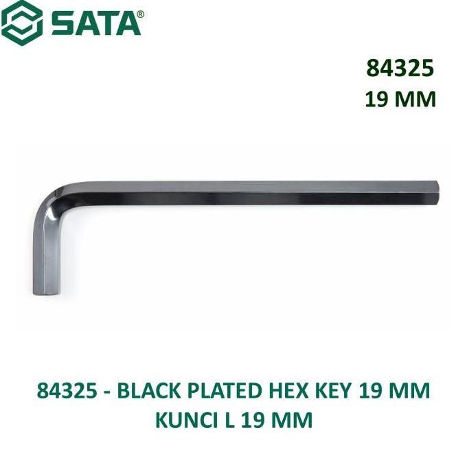 MALUKSHURE KUNCI L PENDEK 19 MM 84325 - BLACK PLATED HEX KEY 19 MM SATA