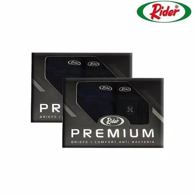 Rider Celana Dalam Pria Rider 318B Brief 100% Katun Combed Hitam Nyaman Anti Bakteri Fit Dewasa 2 Pc