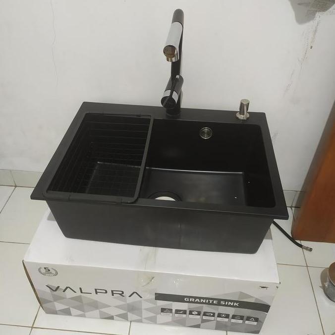 valpra kitchen sink granit 6146 hitam complete/sink granit V GE 6146 VALPRA black