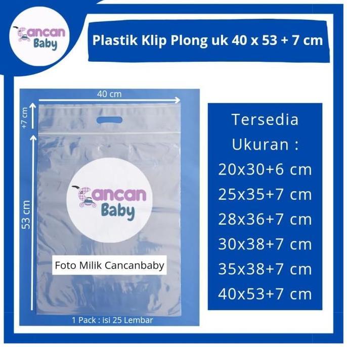 Plastik Klip Plong 40x53+7 cm Ziplock Bening Jumbo Besar Baju Sepatu Tebal 0.5