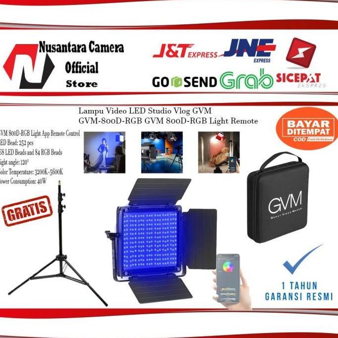 Paket Lampu Video LED Studio Vlog GVM GVM-800D-RGB GVM 800D-RGB Light