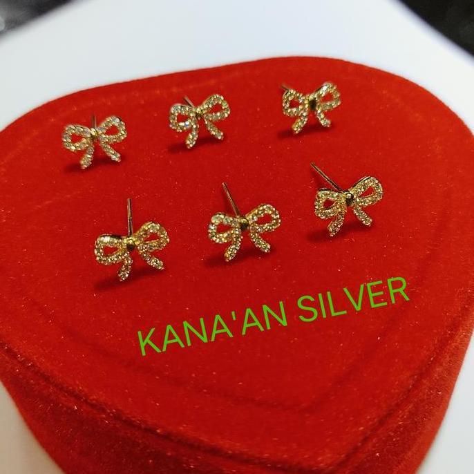 Giwang Tusuk Pita Rosegold Perak 925 Dewasa Anting Wanita