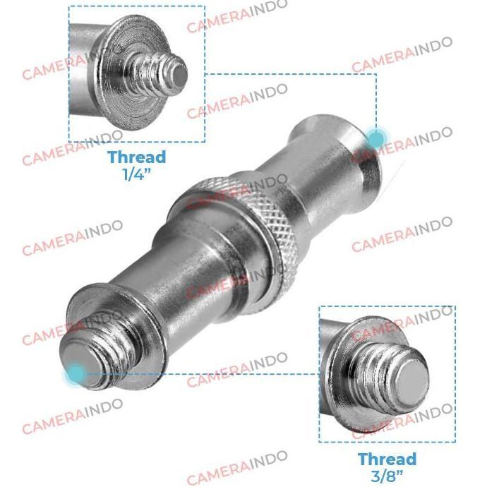 Spigot Lightstand Stud Adapter Screw 1/4" To 3/8" Thread