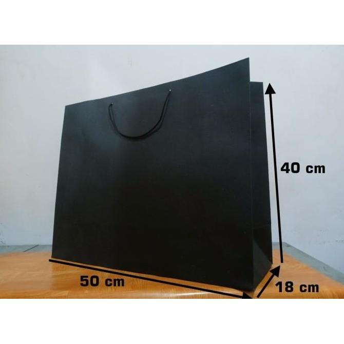 Paper Bag Jemani - (Hitam Polos) (ukuran: 50 x 18 x 40 )