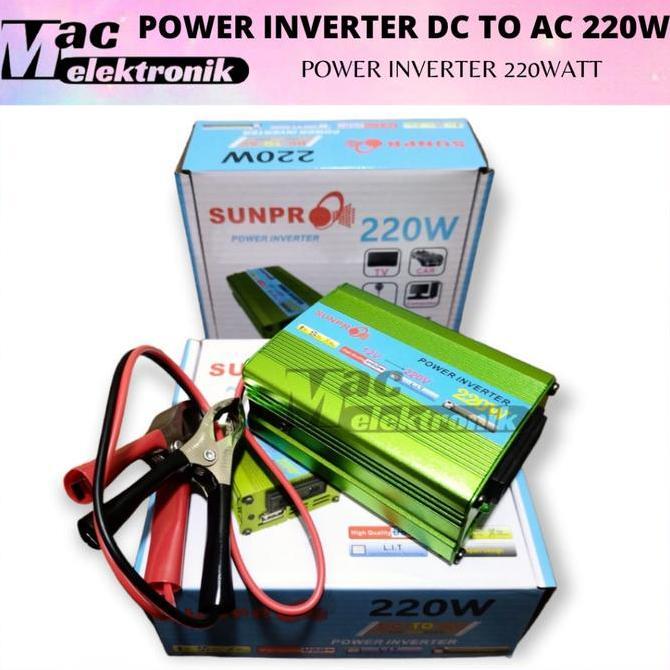 Power Inverter Sunpro 220W DC 12V TO AC 220V / Power Inverter DC ke AC 12V / Inverter 12 Volt