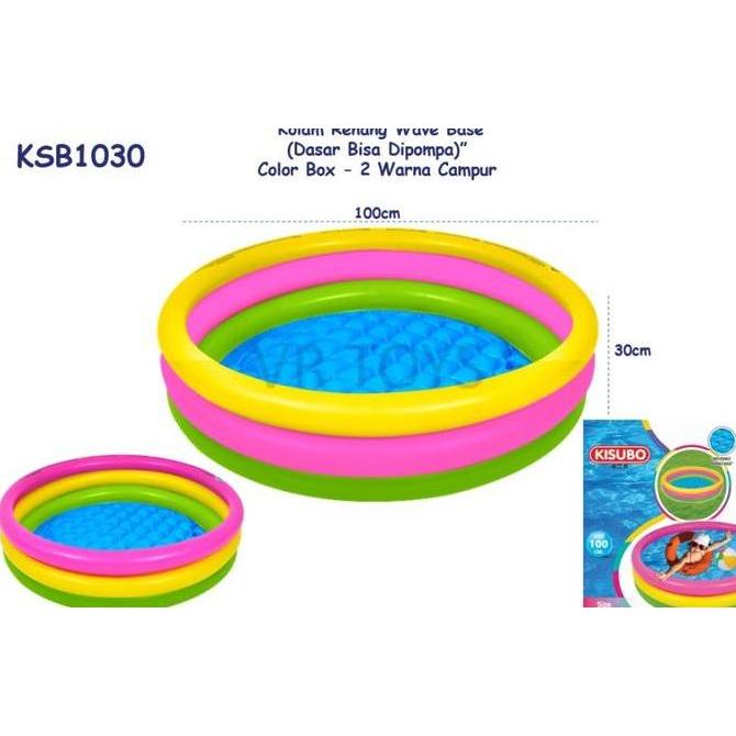 FREYAUR KOLAM RENANG ANAK PELANGI 3 RING KISUBO SWIMMING POOL 100 X 30 CM