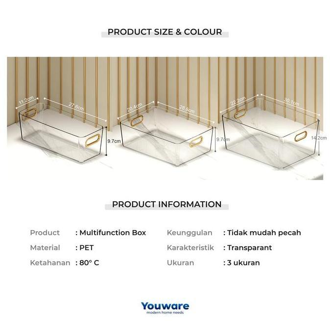Kubika- (Cod) Youware - Eleanor Box Acrylic / Wadah Serbaguna / Kotak Transparan / Organizer / Penyi