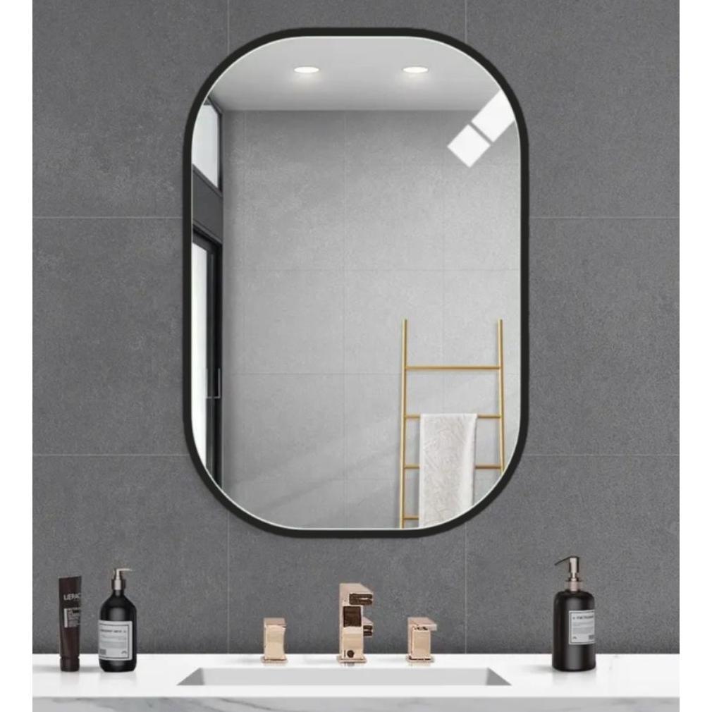 Kaca Cermin List Hitam Mirror Dekorasi Salon Barbershop Fashion Kamar Mandi Aestetick Wastafel Dindi