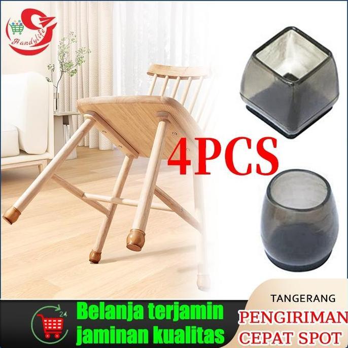 GIRARDY 4pcs Alas Kaki Meja Silicon Pelindung Kaki Meja Premium Cover Alas Pelindung Kaki Meja Kursi