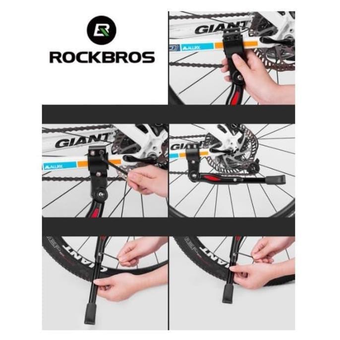 Ebyamagara- Standar Sepeda Rockbros Mtb Sepeda Lipat Alumunium Alloy Adjustable