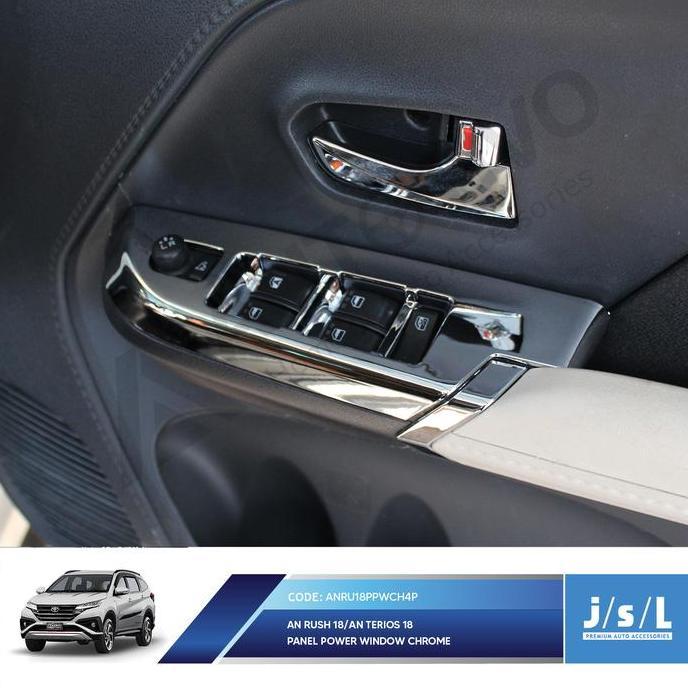 Grosir All New Rush Panel Power Window Cover Chrome 4 Pcs Jsl
