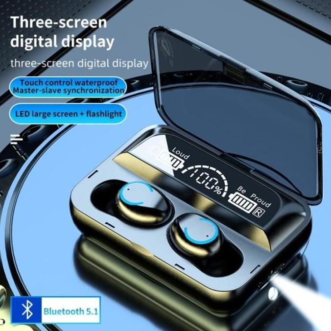 F9 Headset Bluetooth 5.0 Earphone Wireless TWS 9D Stereo Sentuhan