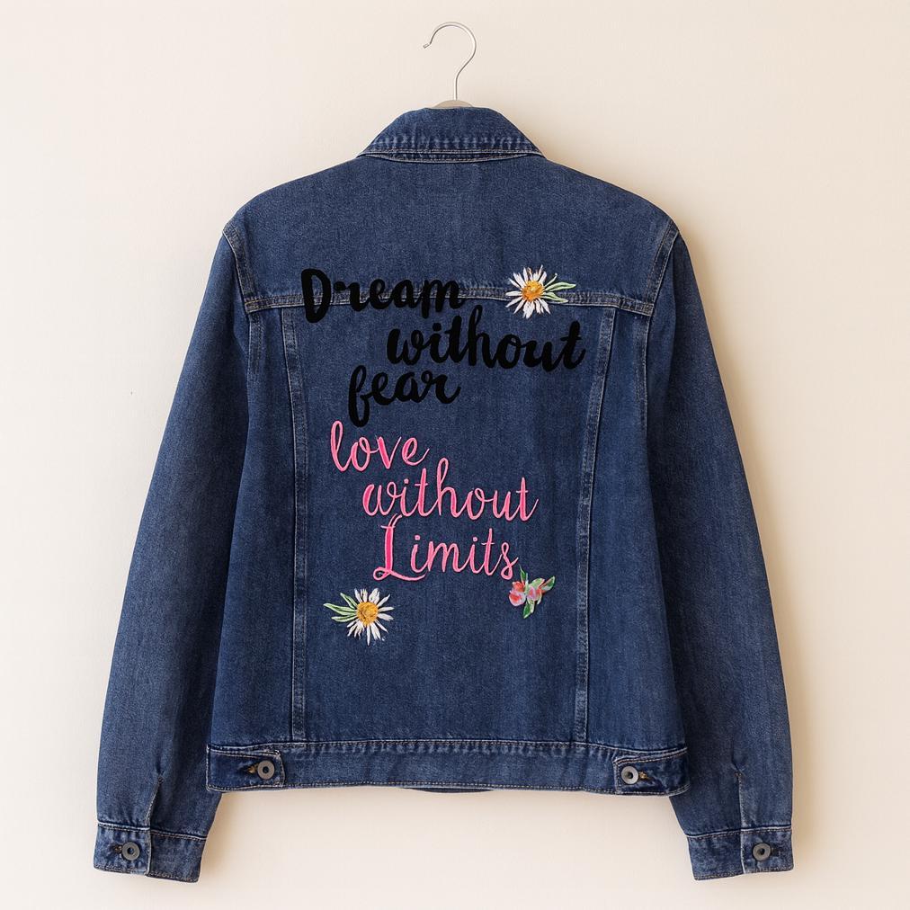 READY STOCK CARYS - JAKET WANITA VINTAGE DENIM JEANS PREMIUM BORDIR TULISAN